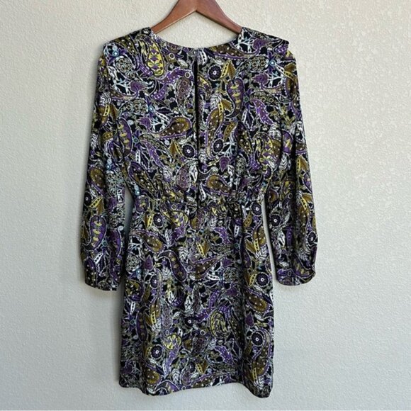 Zara Women’s Dress Small Mini Dress Paisley Long Sleeve Size Small Multicolor - Picture 3 of 10